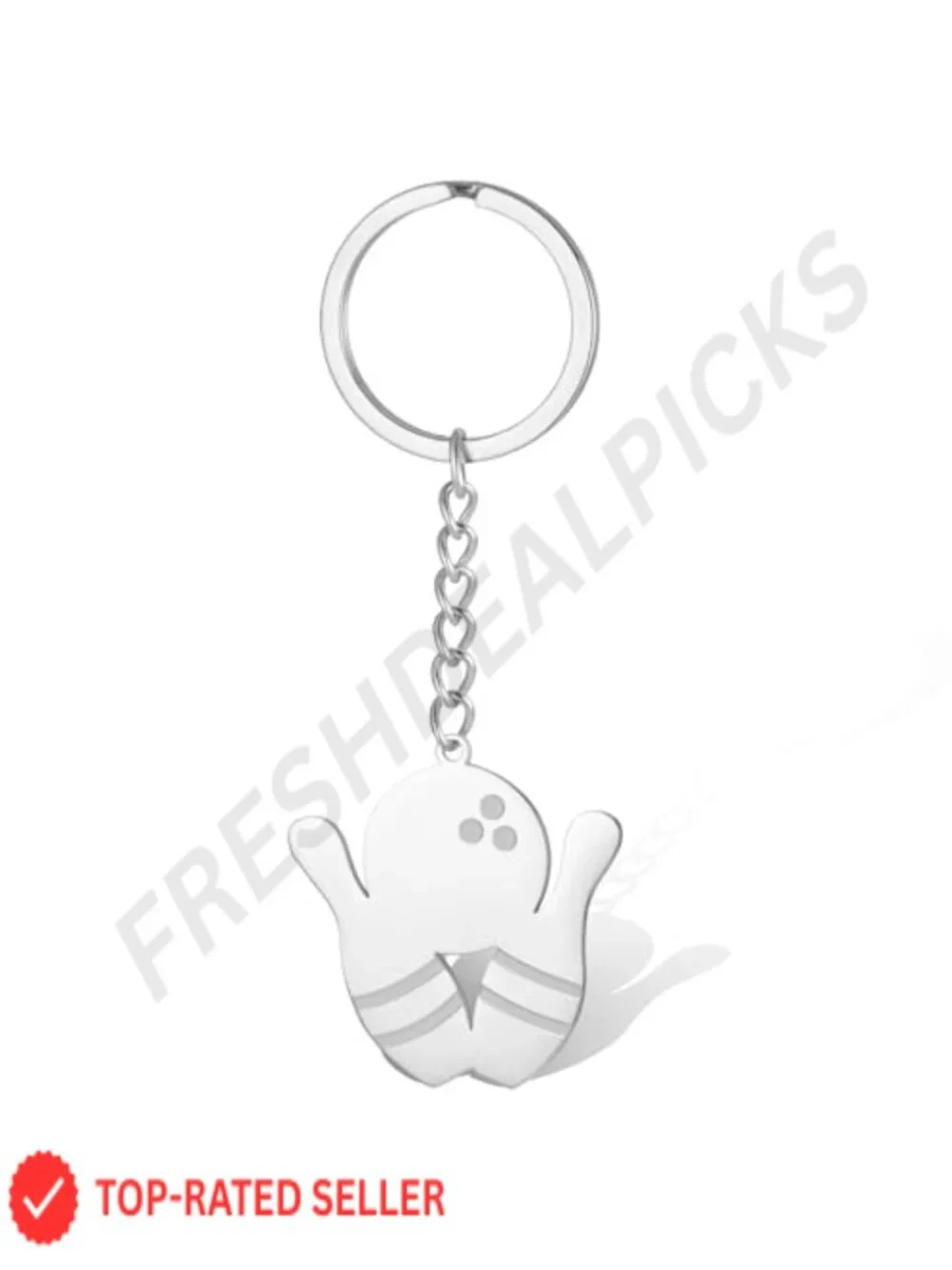 Bowling Ball Keychain Stainless Steel Purse Charm Bag Accessory Sports Party